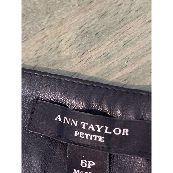 Ann Taylor Petite Black Faux Leather Skinny Pants 6P - Picture 5 of 8
